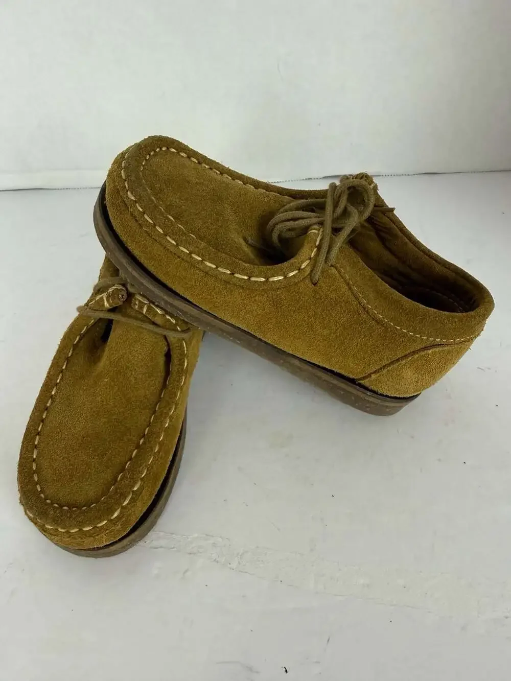 Zara Kids Brown Suede Moccasin Wallabee Style Shoes Size 28